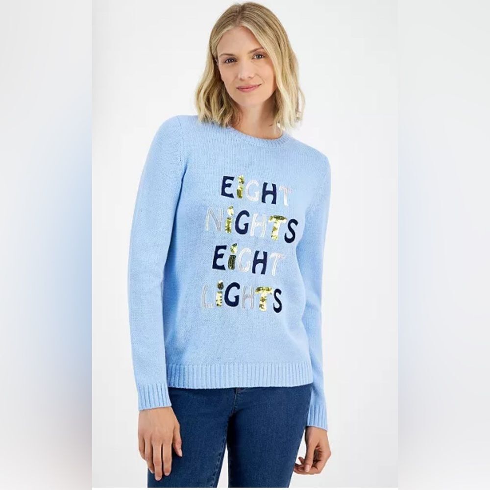 Holiday Lane Women's Eight Lights Crewneck Sweater